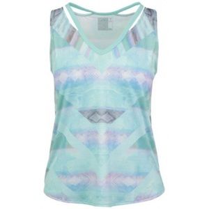 Athletic Tank Top Size Large L Lilac & teal Print